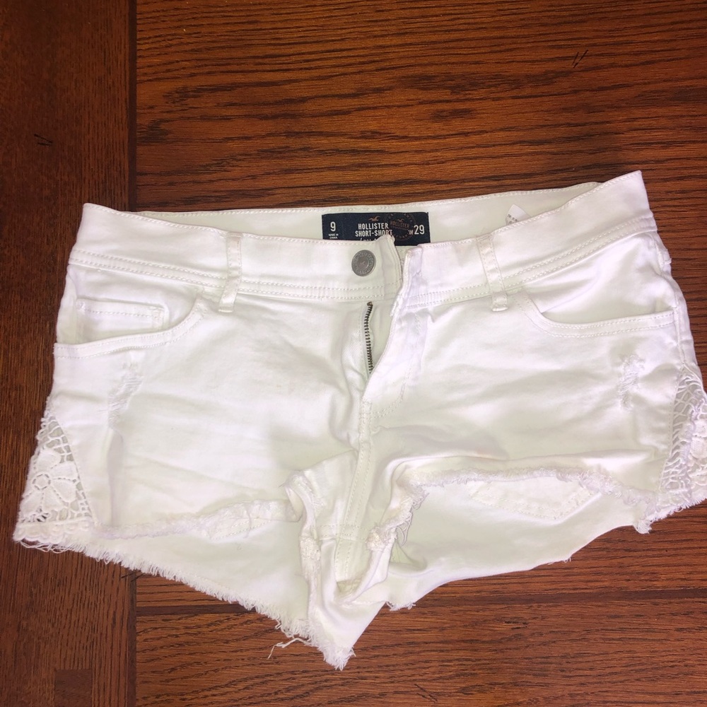 White low rise shorts